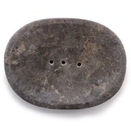 Porte-savon Ovale Classique Gris Marbre