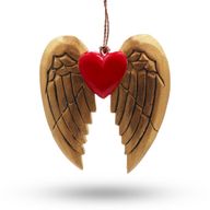 Aile et coeur d'ange de Noël dorés - détail noir