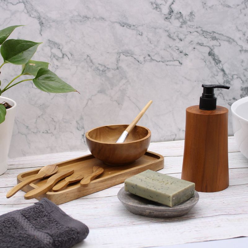 Distributeur de Savon en Teck Naturel - Cône