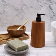 Distributeur de Savon en Teck Naturel - Cône
