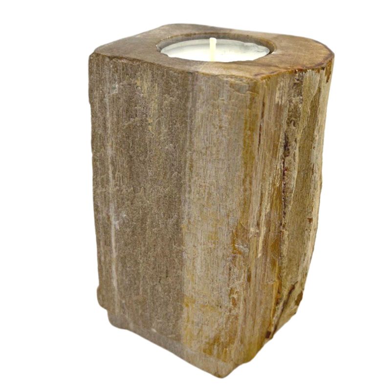 Bougeoir en bois pétrifié - Hauteur simple