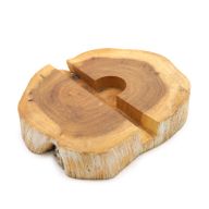 Support de Téléphone en Bois Blanc délavé