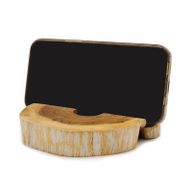 Support de Téléphone en Bois Blanc délavé
