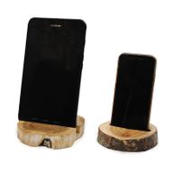 Support de Téléphone en Bois Blanc délavé