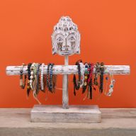 Présentoir à Bijoux en Bois une Branche et Bouddha - Bois Blanchi