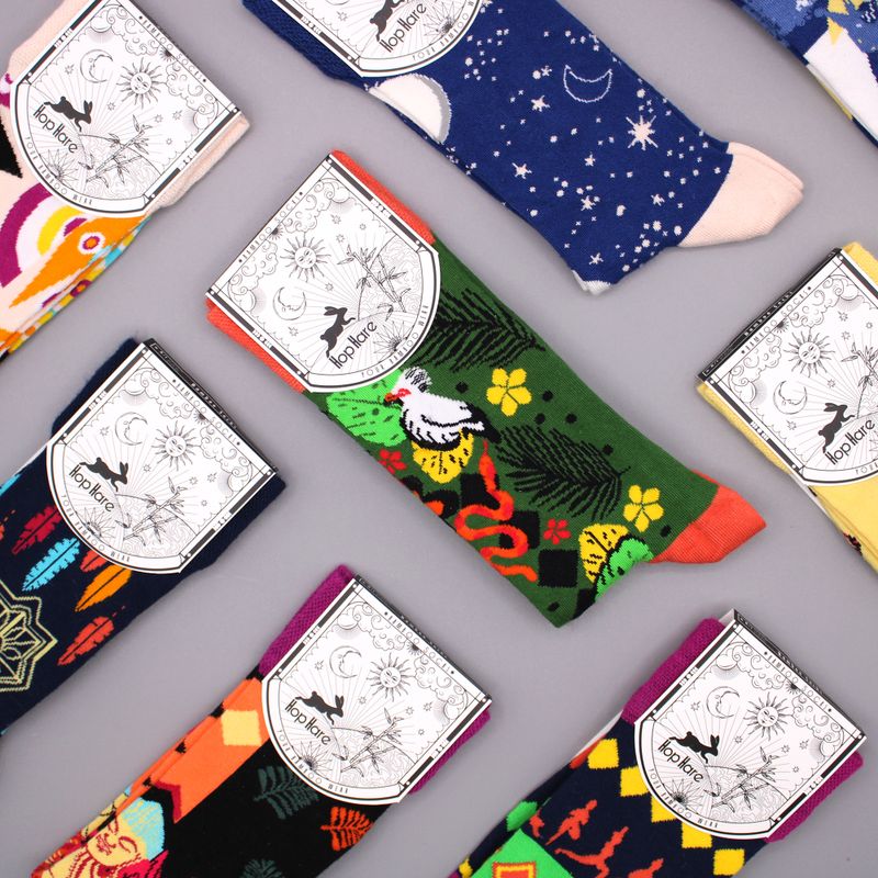 Chaussettes Bambou Hop Hare (36-40) - Chakra Arc-en-ciel