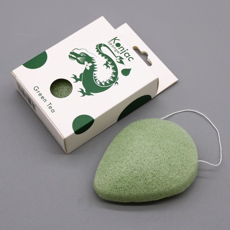 Éponge Konjac en forme de Goutte - Thé vert - Protectrice