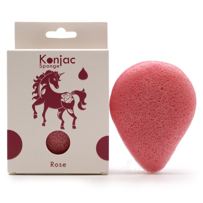 Éponge Konjac en forme de Goutte - Rose - Anti-âge