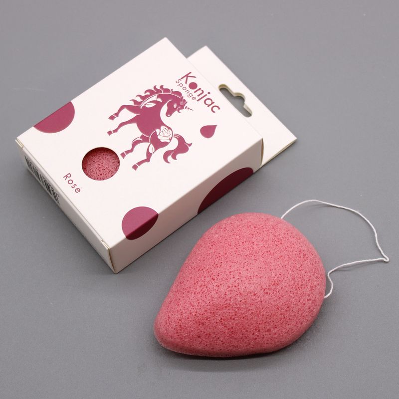 Éponge Konjac en forme de Goutte - Rose - Anti-âge