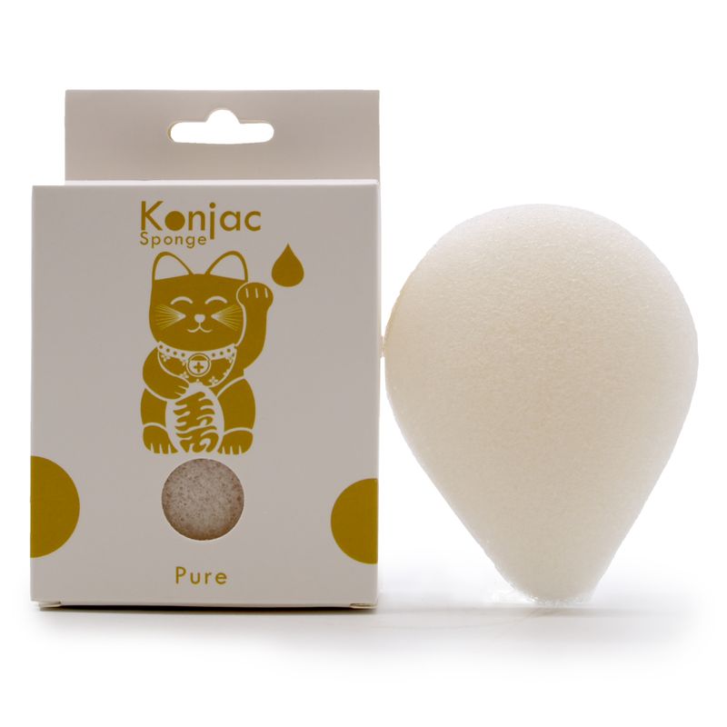 Éponge Konjac en forme de Goutte - Naturelle - Peaux sensibles
