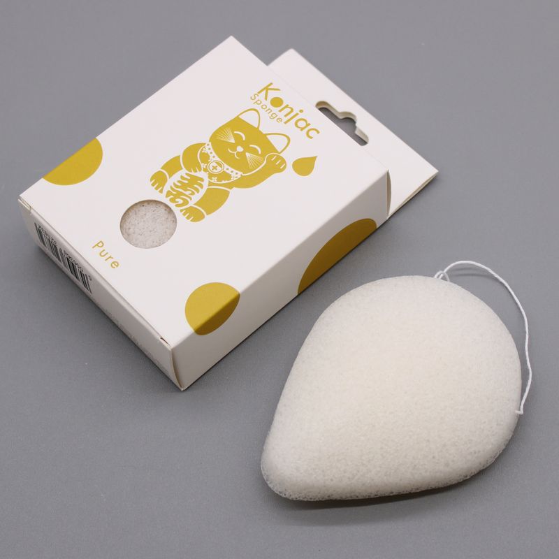 Éponge Konjac en forme de Goutte - Naturelle - Peaux sensibles