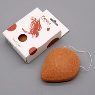 Éponge Konjac en forme de Goutte - Argile Rouge - Rajeunissante
