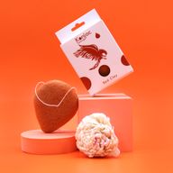 Éponge Konjac en forme de Goutte - Argile Rouge - Rajeunissante