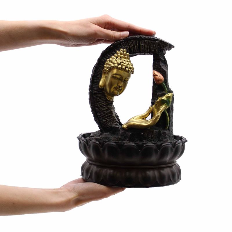 Fontaine de Table - 30cm - Bouddha Doré & Lotus
