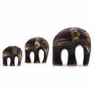 Ensemble de 3 Eléphants d'Art