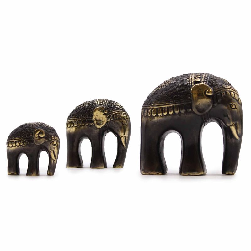 Ensemble de 3 Eléphants d'Art