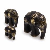Ensemble de 3 Eléphants d'Art
