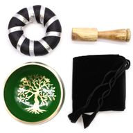 Ensemble de Bols Chantants Arbre de vie - Vert 10,7 cm