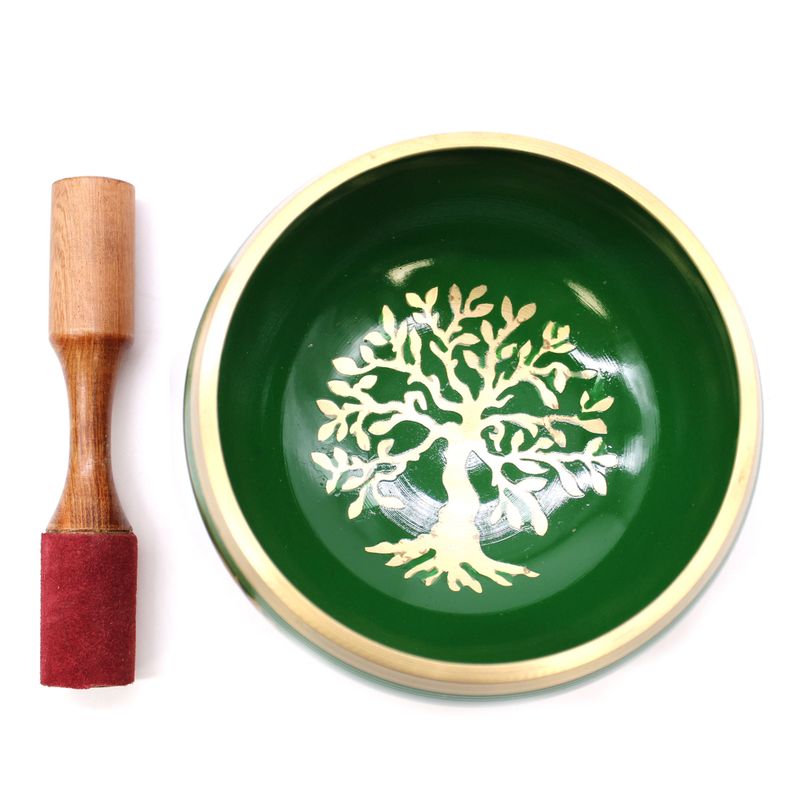 Ensemble de Bols Chantants Arbre de vie - Grand - Vert 14 cm
