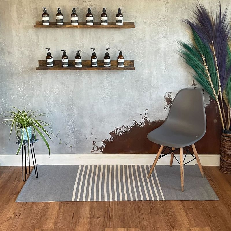 Tapis Indien en Coton - 70x170cm - Gris