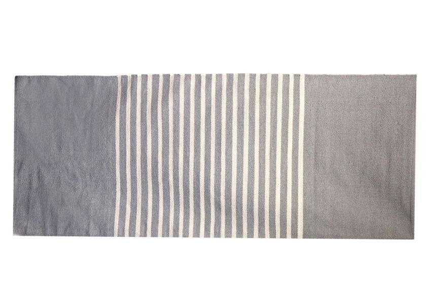 Tapis Indien en Coton - 70x170cm - Gris