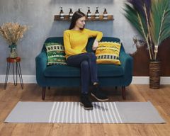 Tapis Indien en Coton - 70x170cm - Gris
