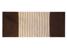 Tapis Indien en Coton - 70x170cm - Marron Foncé / Beige
