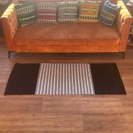 Tapis Indien en Coton - 70x170cm - Noir / Gris