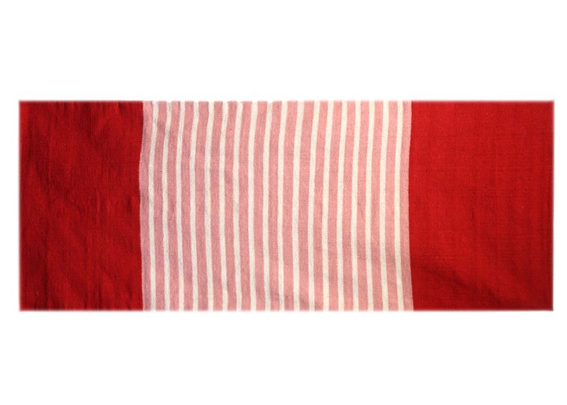Tapis Indien en Coton - 70x170cm - Rouge/Rose