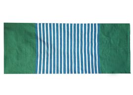 Tapis Indien en Coton - 70x170cm - Bleu/ Vert