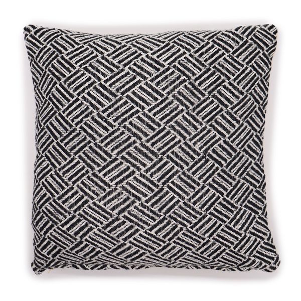 Housse de Coussin Classique - Croisillons Noir - 40x40cm