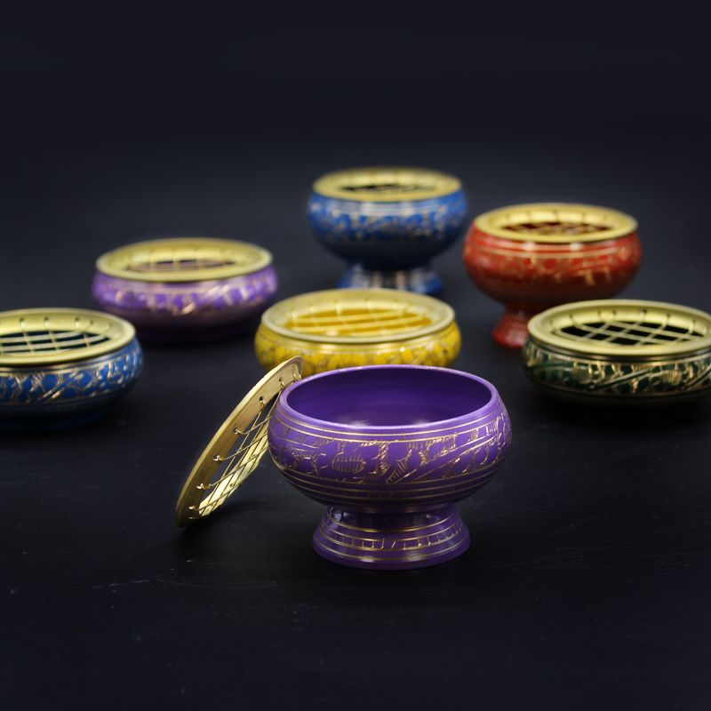 Grand Brûleur d'Encens pour Charbon de Bois- Chakra - Gorge
