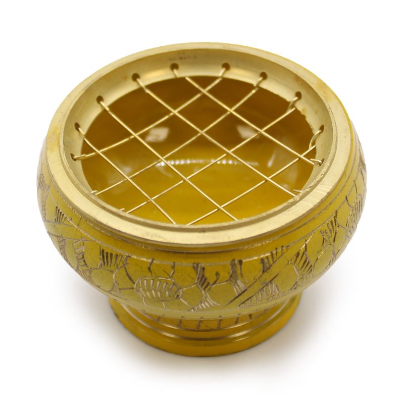 Grand Brûleur d'Encens pour Charbon de Bois - Chakra - Plexus Solaire