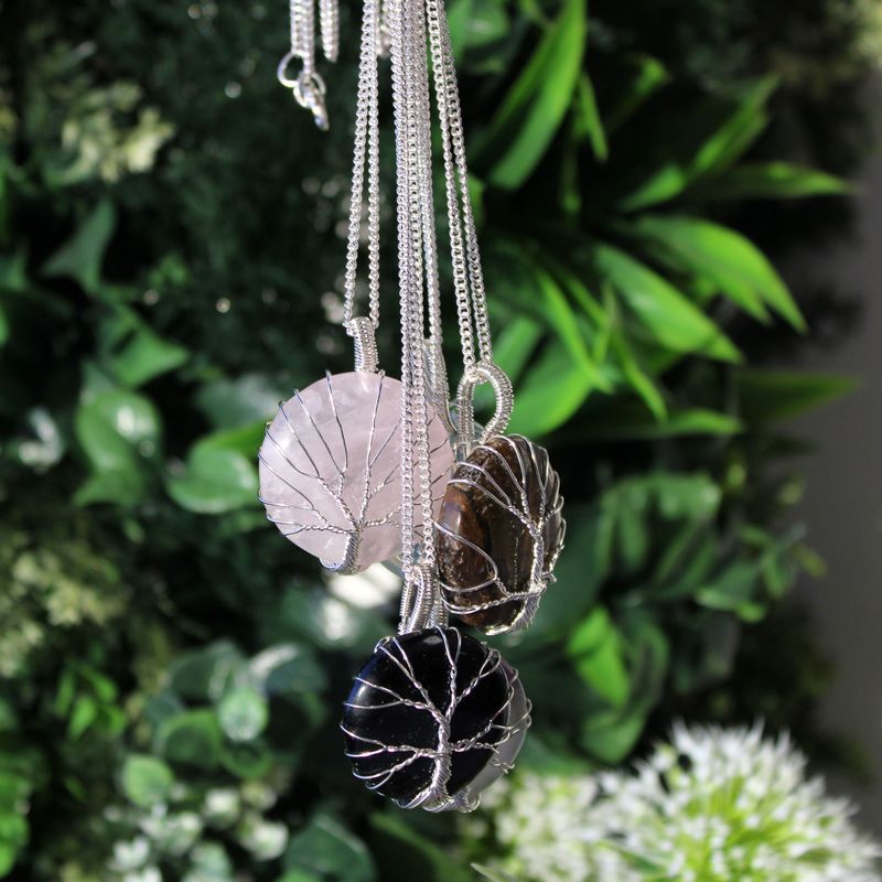Collier de Pierres Précieuses Arbre de Vie - Améthyste