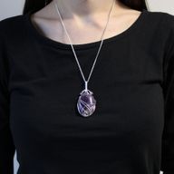 Collier de Pierres Précieuses Enveloppé en Tourbillon - Améthyste