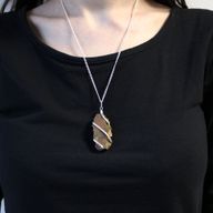 Collier de Pierres Précieuses Enveloppées en Cascade - Oeil de tigre brut