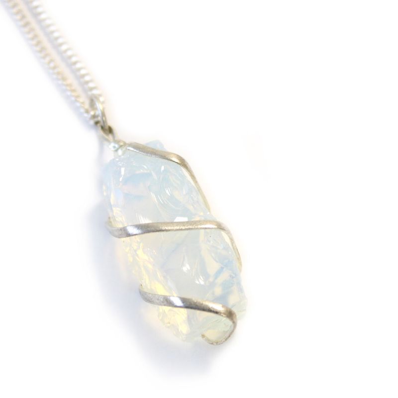 Collier de Pierres Précieuses Enveloppées en Cascade - Opalite Brute