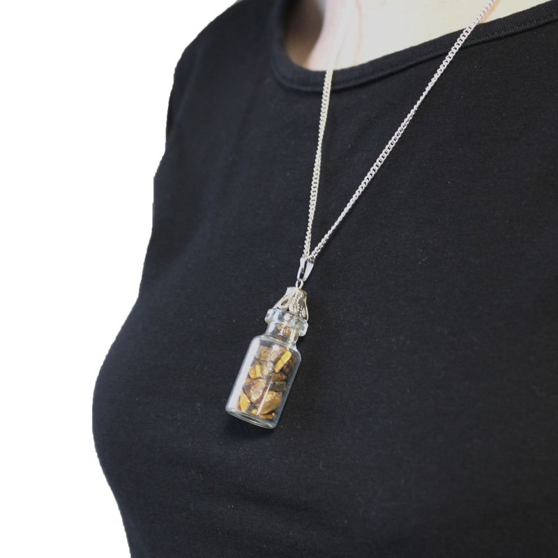 Collier de Pierres Précieuses en Bouteille - Œil de Tigre