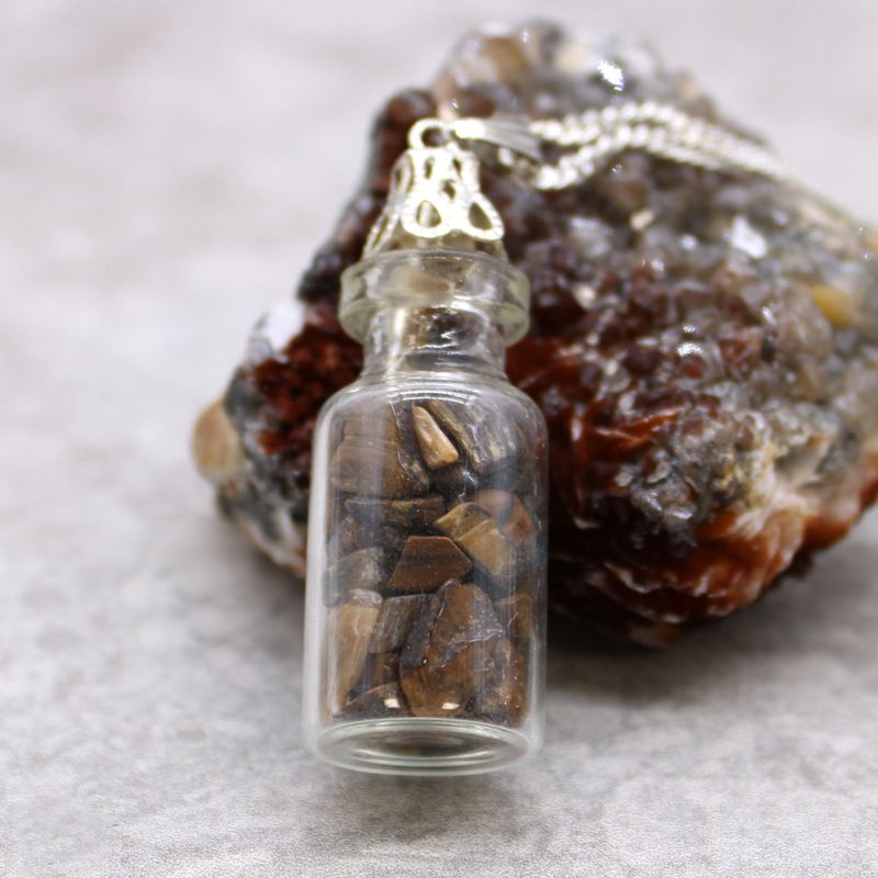 Collier de Pierres Précieuses en Bouteille - Améthyste
