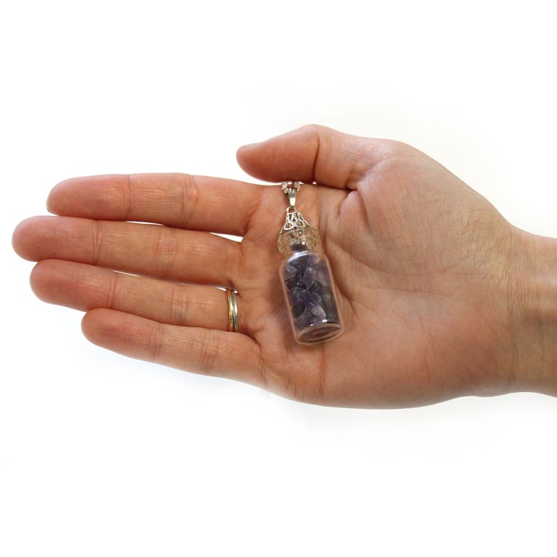 Collier de Pierres Précieuses en Bouteille - Améthyste