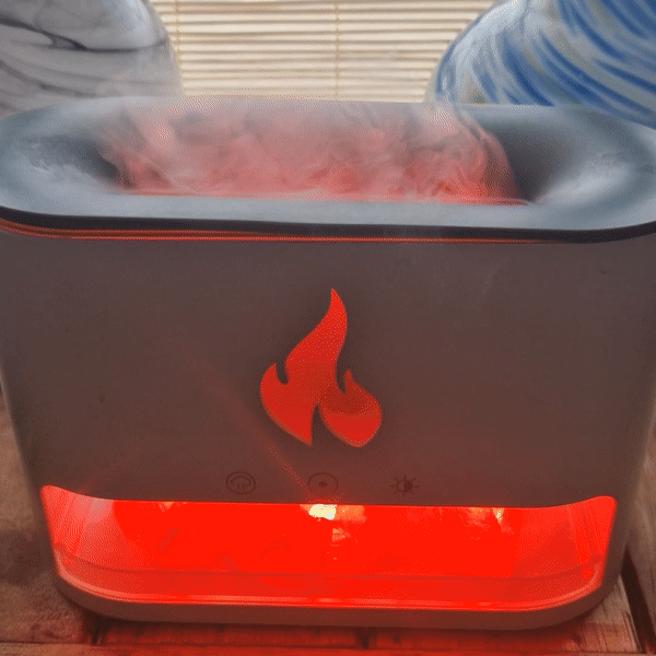 Diffuseur d'Arômes Blaze - Chambre à Sel de l'Himalaya - USB-C - Effet flamme (sel inclus)