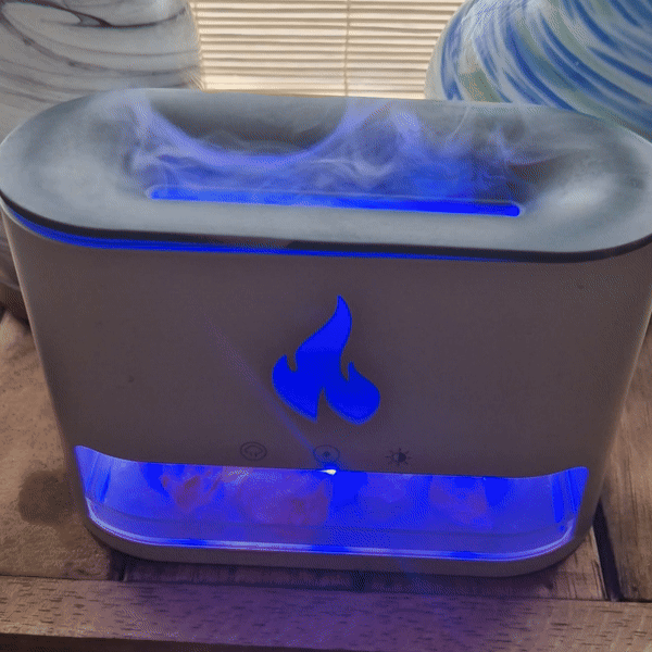 Diffuseur d'Arômes Blaze - Chambre à Sel de l'Himalaya - USB-C - Effet flamme (sel inclus)