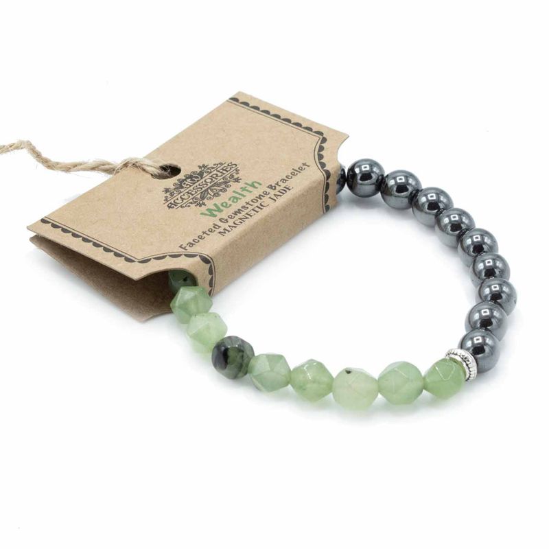 Bracelets Pierres Précieuses Facettes Magnétique - Jade