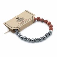Bracelets Pierres Précieuses Facettes Magnétique - Jaspe Rouge