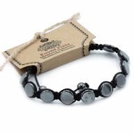 Bracelets Shamballa Hématite Magnétique - Plats Ronds