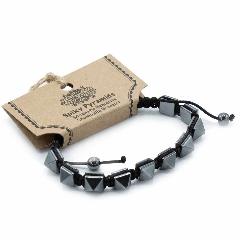 Bracelets Shamballa Hématite Magnétique - Pyramides Pointues