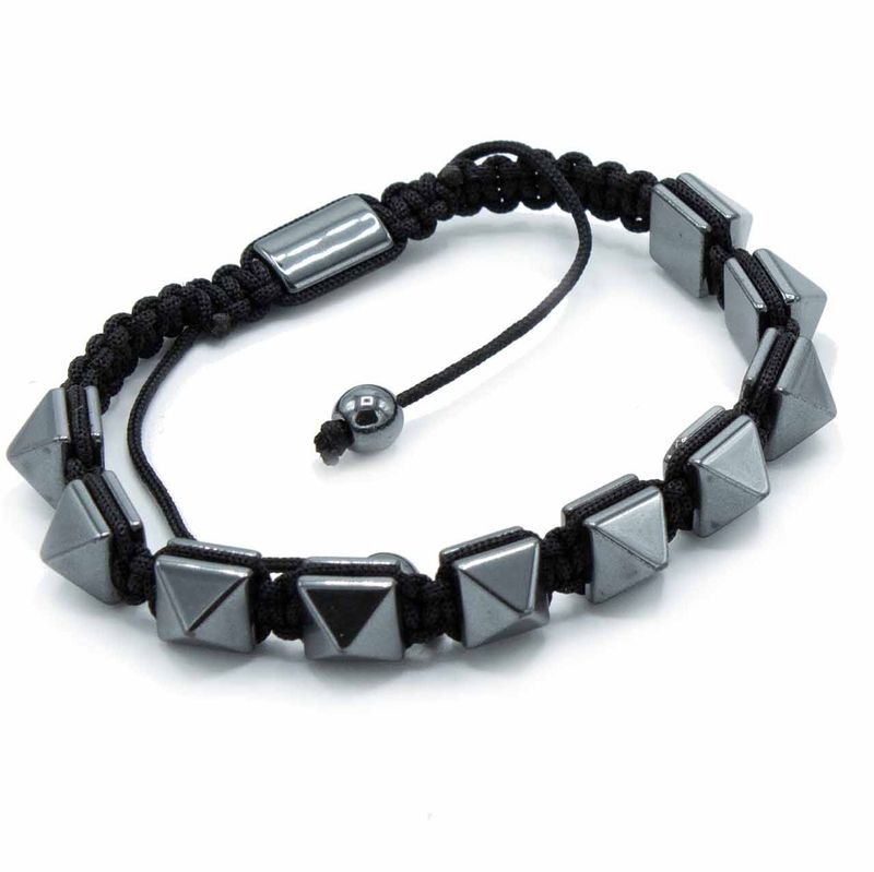 Bracelets Shamballa Hématite Magnétique - Pyramides Pointues