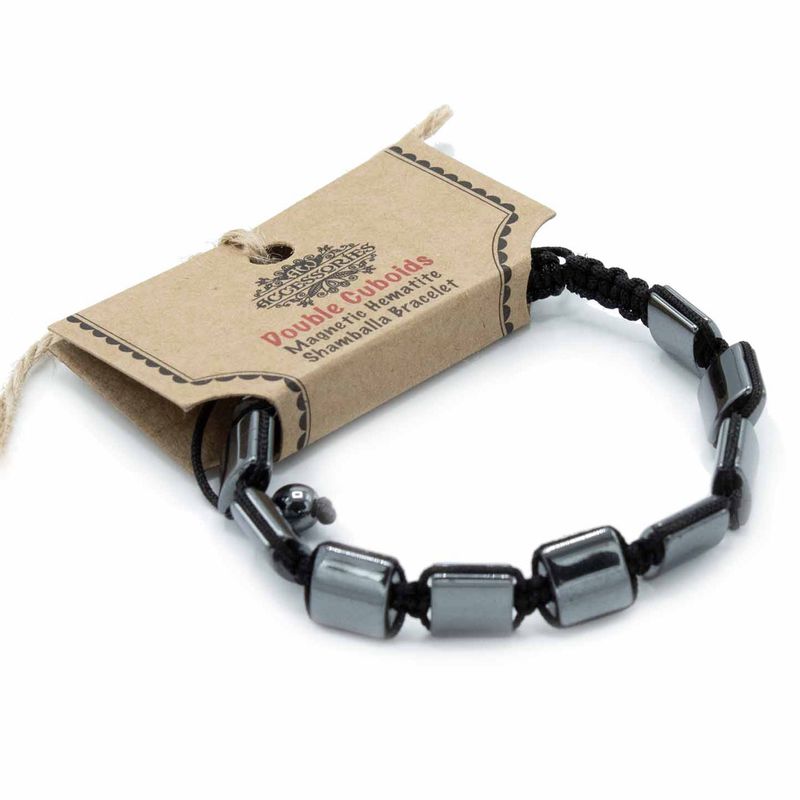 Bracelets Shamballa Hématite Magnétique - Double Cuboïdes