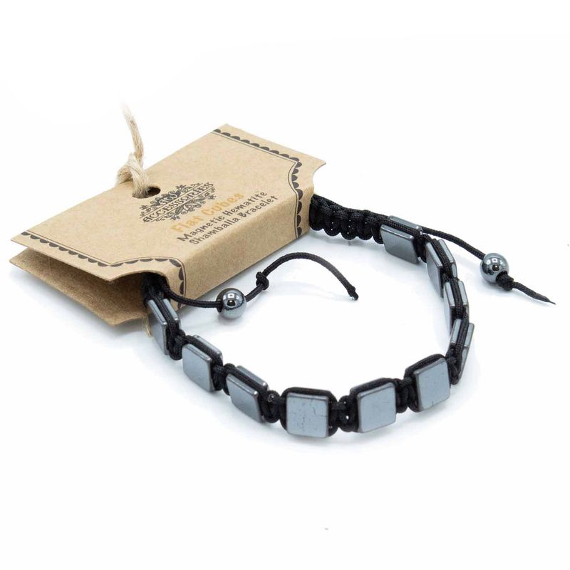 Bracelets Shamballa Hématite Magnétique - Cubes Plats