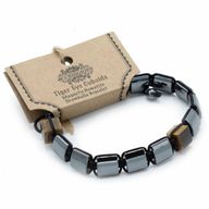 Bracelets Shamballa Hématite Magnétique - Cuboïdes Oeil de Tigre
